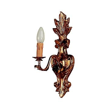 Applique In Legno Classico Oro 1 Luce Falco