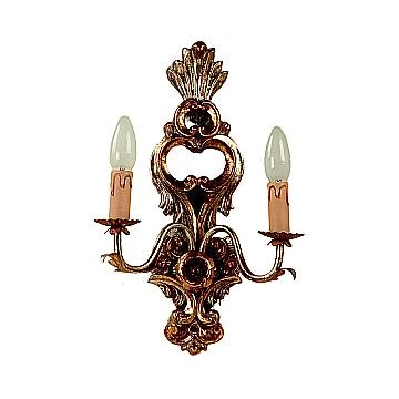 Applique In Legno Classico Argento Mecca 2 Luci Falco