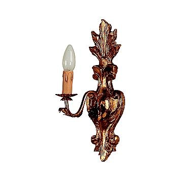 Applique In Legno Classico Oro 1 Luce Barbagianni