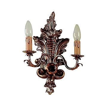 Applique In Legno Classico Argento Mecca 2 Luci Barbagianni