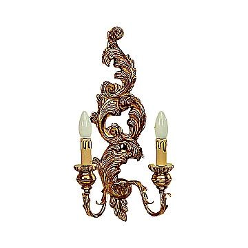 Applique In Legno Classico Argento Mecca 2 Luci Destro Civetta