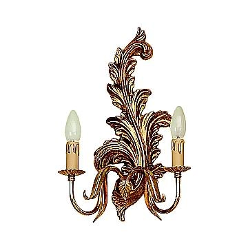 Applique In Legno Classico Oro 2 Luci Sinistro Allocco