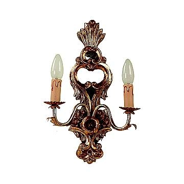 Applique In Legno Classico Argento Mecca 2 Luci Aquila