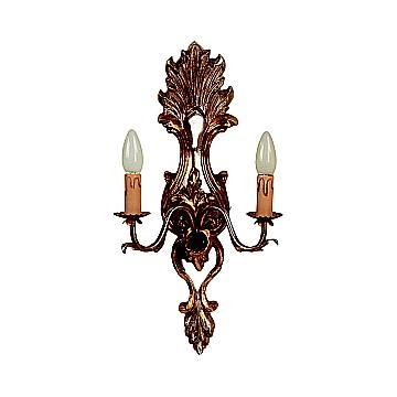 Applique In Legno Classico Argento Mecca 2 Luci Avvoltoio