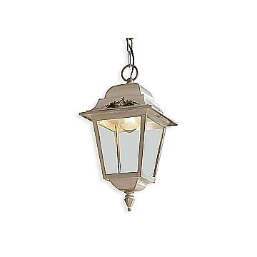 Sospensione Esterno Classica Gorizia Metallo Ceramica Bianco Sfumato 1 Luce E27