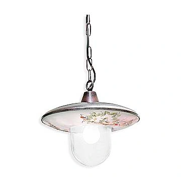 Sospensione Esterno Classica Latina Metallo Ceramica Nero Sfumato 1 Luce E27