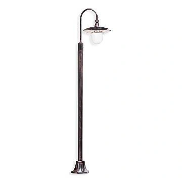 Palo Esterno Classico Latina Metallo Ceramica Nero Sfumato Rame 1 Luce E27