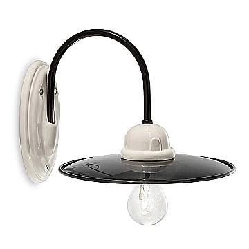 Applique Industrial Minimal Nordico B&W Metallo Vintage Nero 1 Luce E27