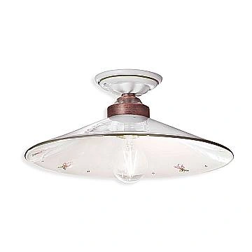 Plafoniera Classica Asti Ferro E Ceramica Nero Sfumato Rame 1 Luce E27