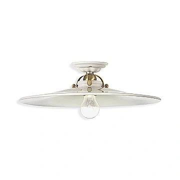 Plafoniera Classica Asti Ottone E Ceramica Ottone Satinato Decorato 1 Luce E27