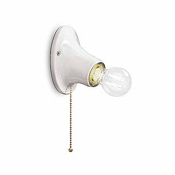 Applique Con Cordina Classica Trieste Bianco Lucido 1 Luce E27