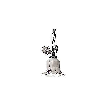 Lampadario Classico Pisa Metallo E Ceramica Nero Sfumato Argento 1 Luce E14