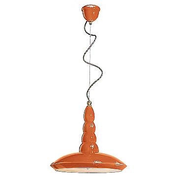 Lampadario Vintage Vague Vintage Ferro E Ceramica Arancio 1 Luce E27 40Cm