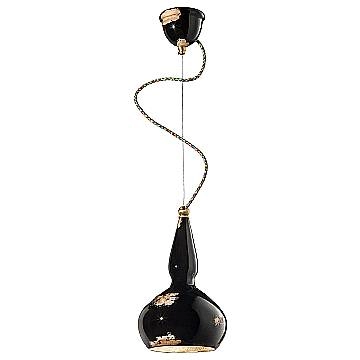Lampadario Vintage Vague Vintage Ferro E Ceramica Nero 1 Luce E27