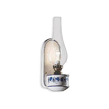 Applique Classica Pompei Ceramica E Ottone Satinato Decorato 1 Luce E14