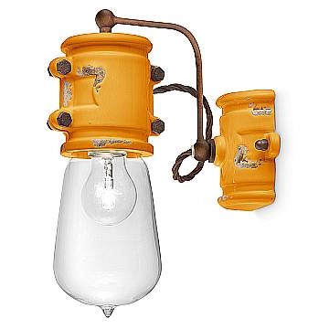 Applique Vintage Urban Ferro E Ceramica Giallo 1 Luce E27 22Cm