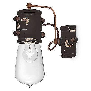 Applique Vintage Urban Ferro E Ceramica Nero 1 Luce E27 22Cm