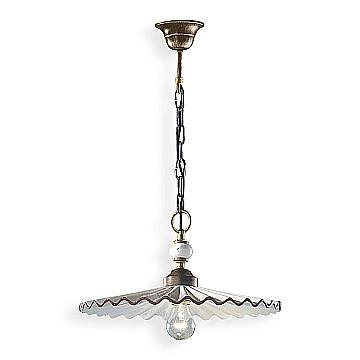 Lampadario Classico L'Aquila Metallo E Ceramica Nero Sfumato Rame 1 Luce E27