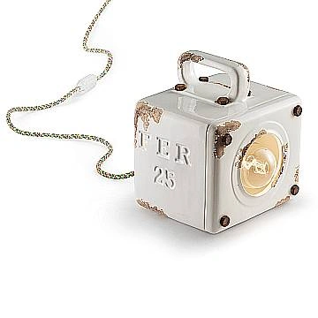 Lumetto Vintage Industrial Cubica Ferro Ceramica Bianco 1 Luce E27