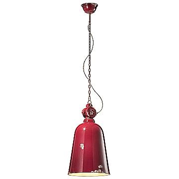 Lampadario Industrial Ferro E Ceramica Vintage Bordeaux 1 Luce E27