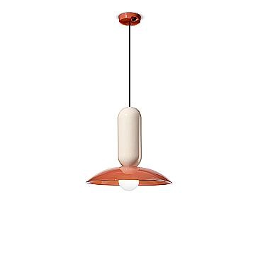 Lampadario Vintage Decò Pau Ceramica Arancio Pokè E Crema 1 Luce E27 Lampadario Vintage Decò Pau Ceramica Arancio Pokè E Crema 1 Luce E27