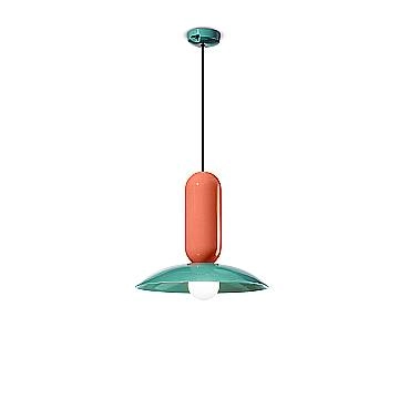 Lampadario Vintage Decò Pau Ceramica Turchese E Arancio Pokè 1 Luce E27 Lampadario Vintage Decò Pau Ceramica Turchese E Arancio Pokè 1 Luce E27