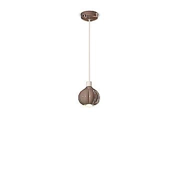 Lampadario Vintage Decò Afoxe' Alluminio Ceramica Marrone Moka 1 Luce E14