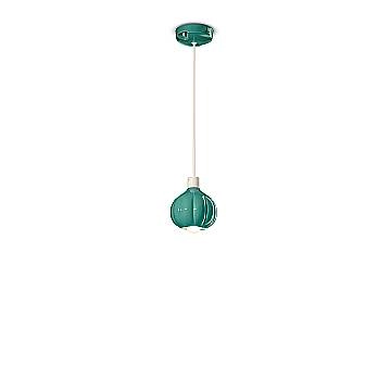 Lampadario Vintage Decò Afoxe' Alluminio Ceramica Turchese 1 Luce E14