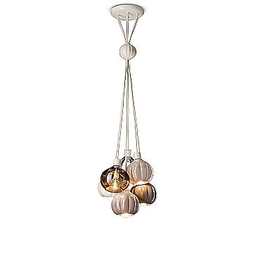 Lampadario Vintage Decò Afoxe' Alluminio Ceramica Vetro Mix 6 Luci E14