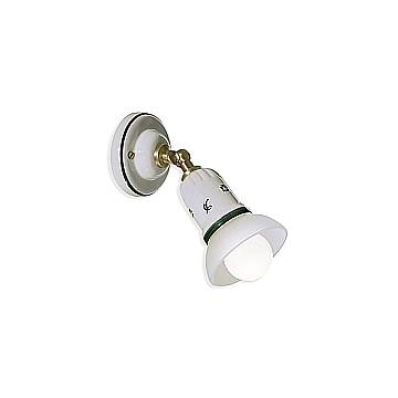 Applique Classica Savona Ceramica E Ottone Satinato Decorato Filo Blu 1 Luce E14