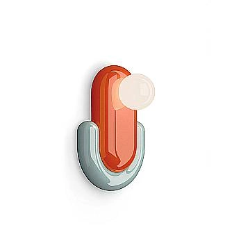 Applique Deco Eclair Ceramica Arancione Volpe Azzurro 1 Luce G9