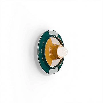 Applique Deco Voilà Ceramica Verde Petrolio Giallo 1 Luce E27