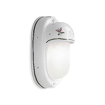 Applique Verticale Classica Brindisi Alluminio E Ceramica Bianco 1 Luce E27