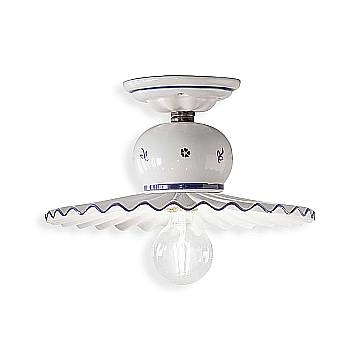 Plafoniera Classica Roma Metallo E Ceramica Nero Sfumato Rame 1 Luce E27