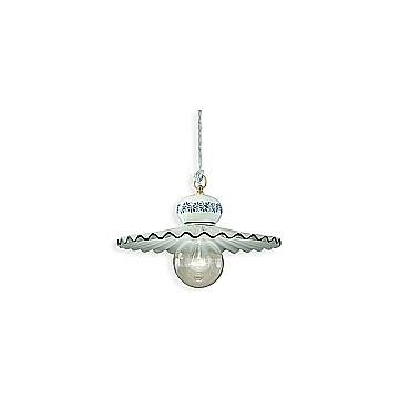 Lampadario Classico Roma Ceramica E Ottone Satinato Decorato 1 Luce E27