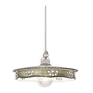 Lampadario Classico Alessandria Ceramica E Ottone Satinato 1 Luce E27