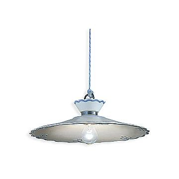 Lampadario Classico Ravenna Metallo E Ceramica Nero Sfumato Arg. 44Cm 1 Luce E27
