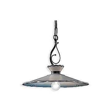 Lampadario Classico Ravenna Metallo E Ceramica Nero Sfumato Arg. 31Cm 1 Luce E27