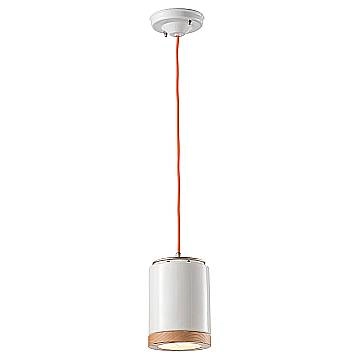 Lampadario Vintage Mateca Ferro E Ceramica Smaltata Bianco 1 Luce E27