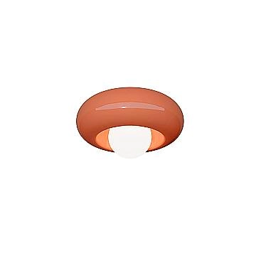 Applique Vintage Bumbum Ceramica Arancio Pokè Vetro Opalino 1 Luce E27 D40,5Cm