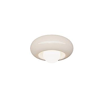 Applique Plafone Vintage Bumbum Ceramica Crema Vetro Opalino 1 Luce E27 D40,5Cm