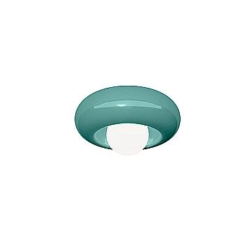 Applique Vintage Bumbum Ceramica Turchese Vetro Opalino 1 Luce E27 D40,5Cm
