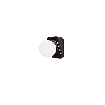 Applique Vintage Flip Ceramica Nera Vetro Opalino 1 Luce G9