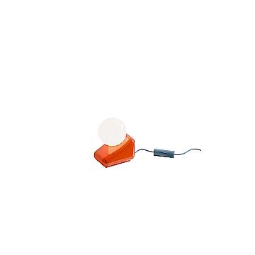 Lampada Da Tavolo Vintage Flip Ceramica Arancio Volpe Vetro Opalino 1 Luce G9