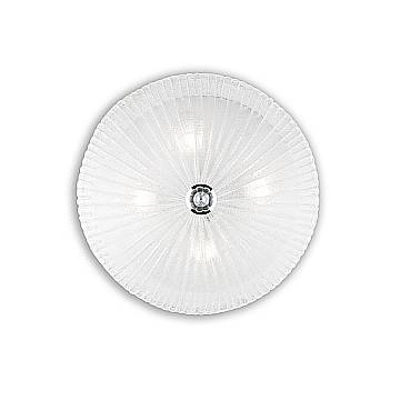 Plafoniera Classica Shell Vetro Trasparente 4 Luci E27 Plafoniera Classica Shell Vetro Trasparente 4 Luci E27