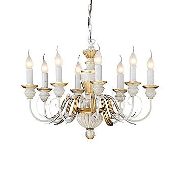 Lampadario Classico Firenze Materie Plastiche Bianco 8 Luci E14
