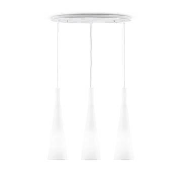 Sospensione Moderna Milk Vetro Bianco 3 Luci E27