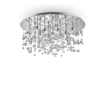 Plafoniera Contemporanea Neve Metallo Cromo 15 Luci G9 3W 3000K Luce Calda