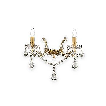 Applique Classica Florian Metallo-Cristallo Oro 2 Luci E14
