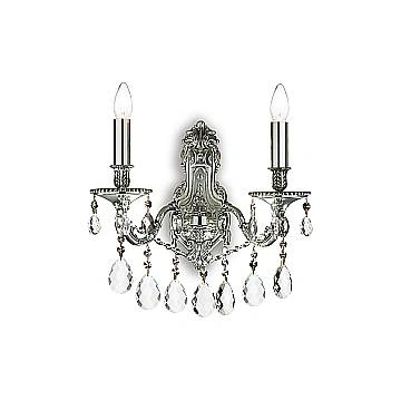 Applique Classica Gioconda Metallo-Cristallo Argento 2 Luci E14